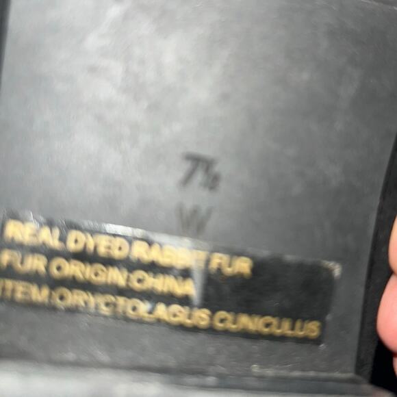 VANELi Edel Black Suede Combo Rabbit Fur Black Blue Gray Flat Slip On Flats 7.5W - Picture 6 of 7